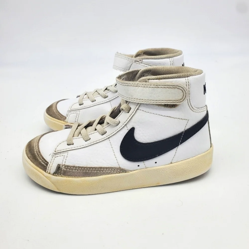 Nike BLAZER MID' 77 Sneakers Youth Kid's Sz 13.5C White Black Shoes DA4086-102
